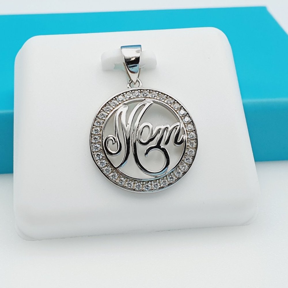 "925 Sterling Silver CZ Beautiful Mom Pendant for Women, 1USPAR4082 - Picture 7 of 7